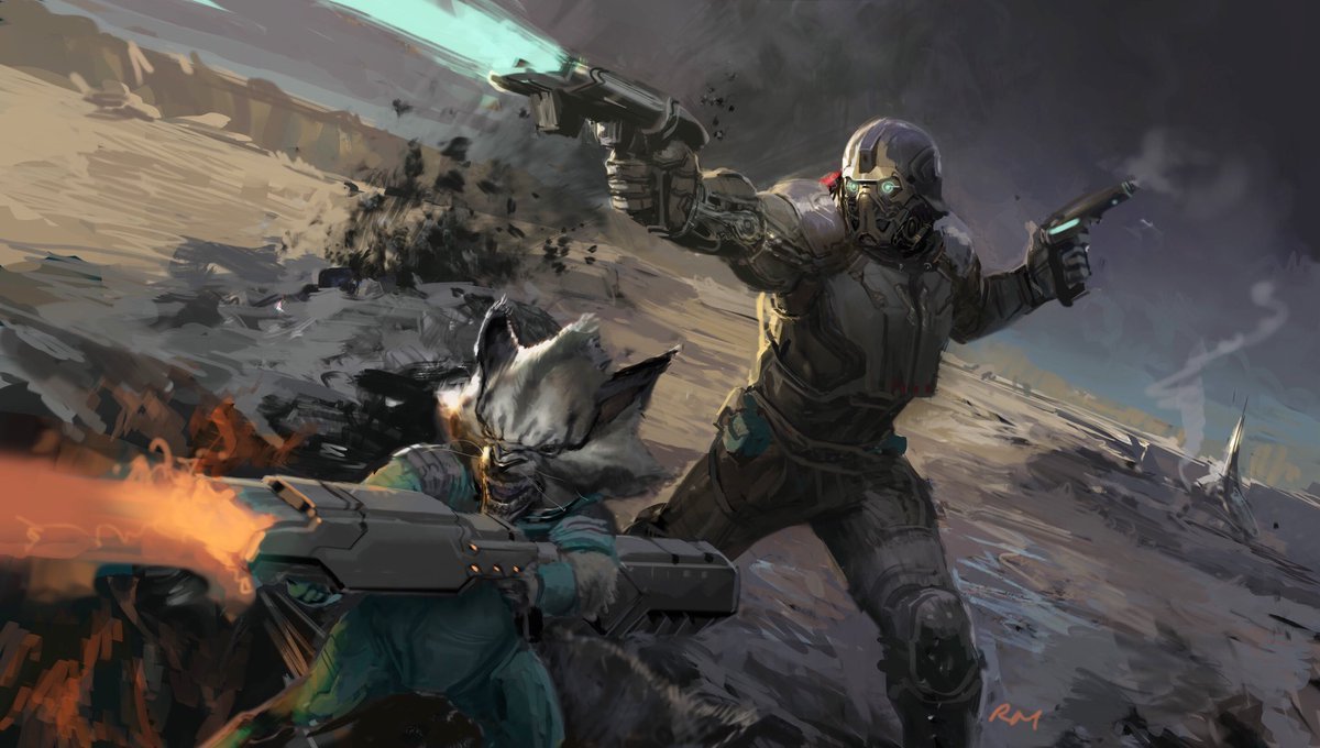 7. Early concept art of Star-Lord and Rocket from 'Guardians of the Ga...
