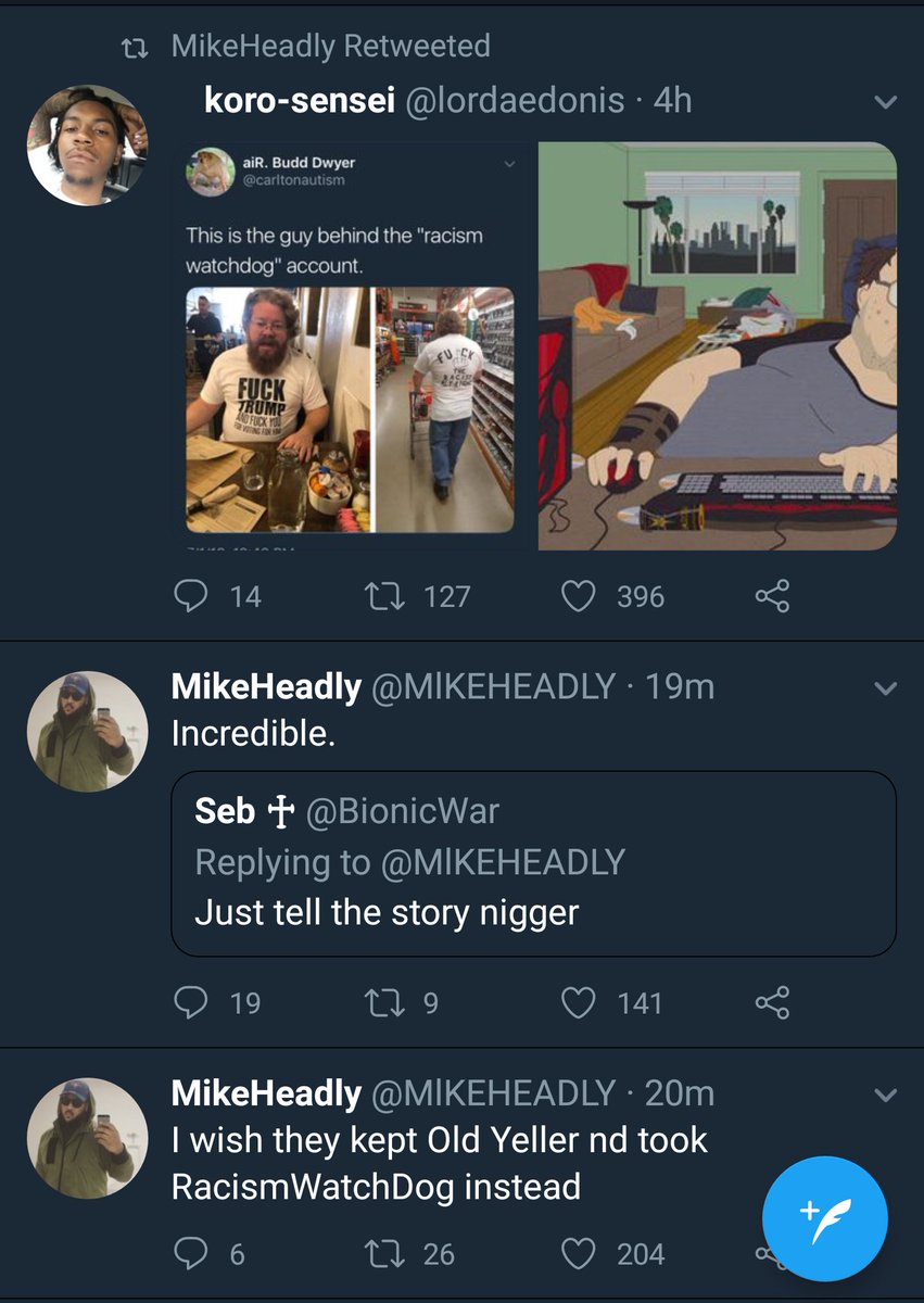 Racismdogowners's tweet photo. Currently laughing my ass off because this dude is *super* mad at being called out by a dog for a racist tweet I love this site https://t.co/58X1WBt69n