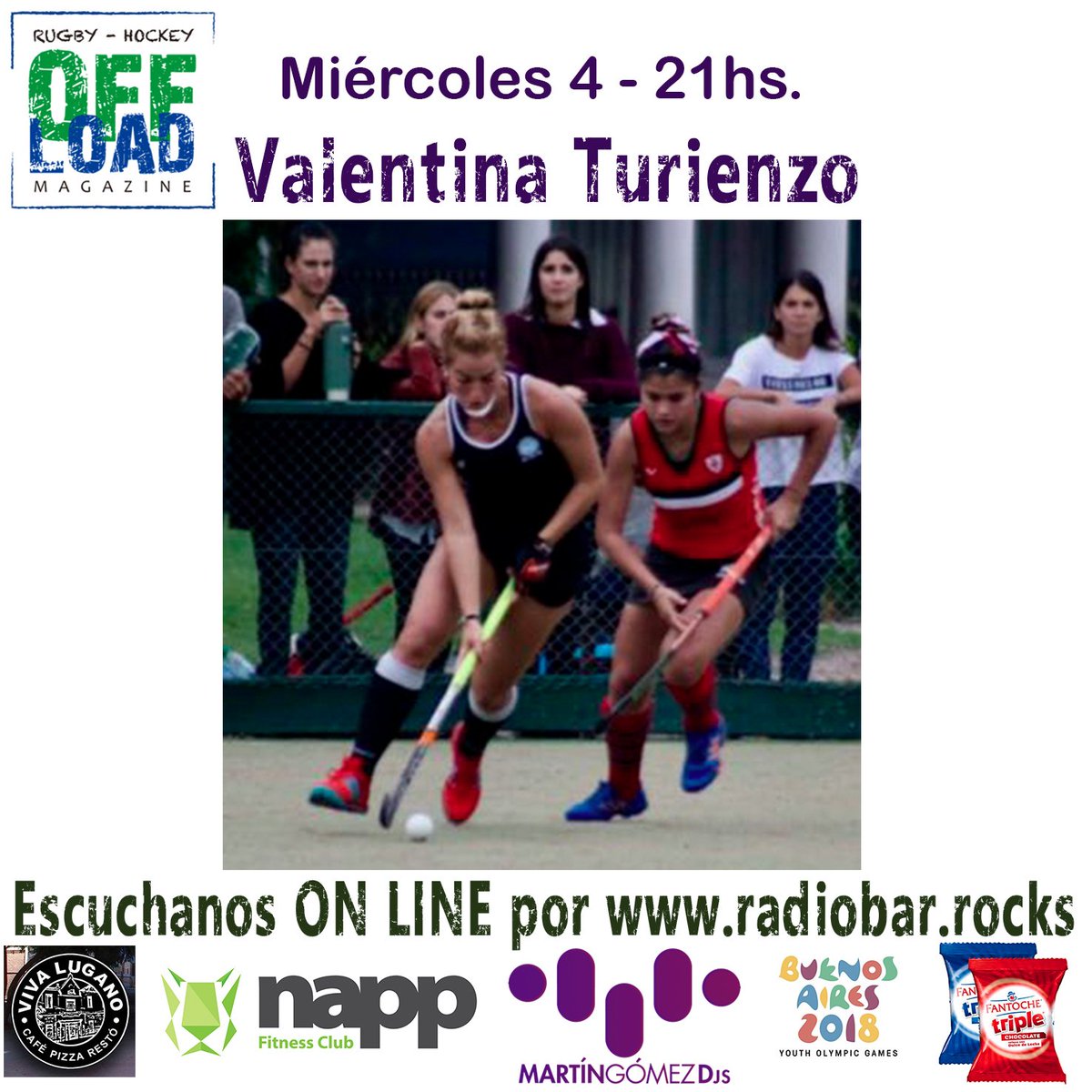 OffloadRadio's tweet photo. @ValenTurienzo EN VIVO 21hs
Escuchanos ON LINE https://t.co/7vnAEDqTdd
#EntrevistasEnVivo #JugamosTodos #HockeyInlcusivo
#Hockey #Rugby #HockeyDeClubes #DeporteAmateur #RadioOnLine #RugbyDeClubes #DeporteArgentino #HockeyDamas #3erTiempoExtendido #MesaDeAmigos #DeporteInclusivo https://t.co/gOx3wBrJdn
