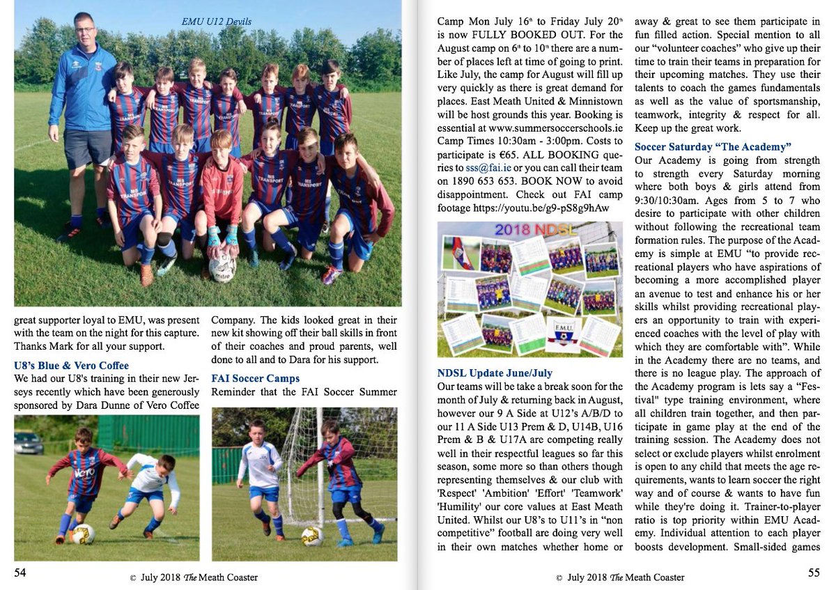 EastMeathUnited's tweet photo. Our clubs notes featured in July's edition of the Meath Coaster. If you cannot wait for it to be delivered you can read it here. #emufamily #StriveForGreatness #emupromedia #thethingswedoforourfollowers #thekidsofthefuture #EMUPRO https://t.co/jiaGKmkNTu