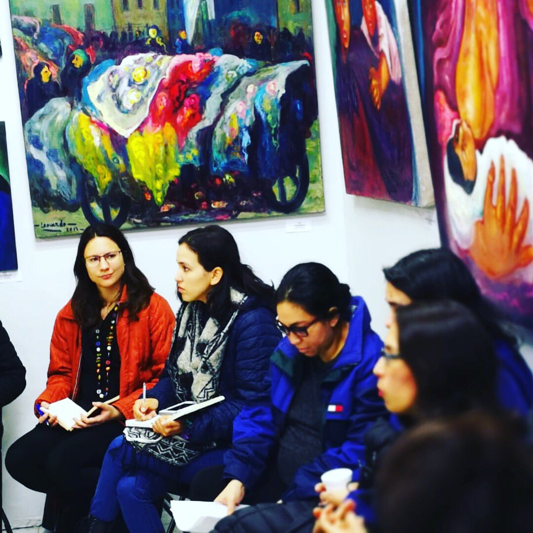 IraciHassler's tweet photo. Maravillosa tarde de reflexión! Con potentes mujeres luchadoras unidas contra toda forma de dominación de género, clase, raza en conversatorio Mujeres y Migración. Con el corazón lleno de esperanzas por una nueva sociedad!! #feminismo #interseccional #decolonial #declase https://t.co/msZ4tbaviI