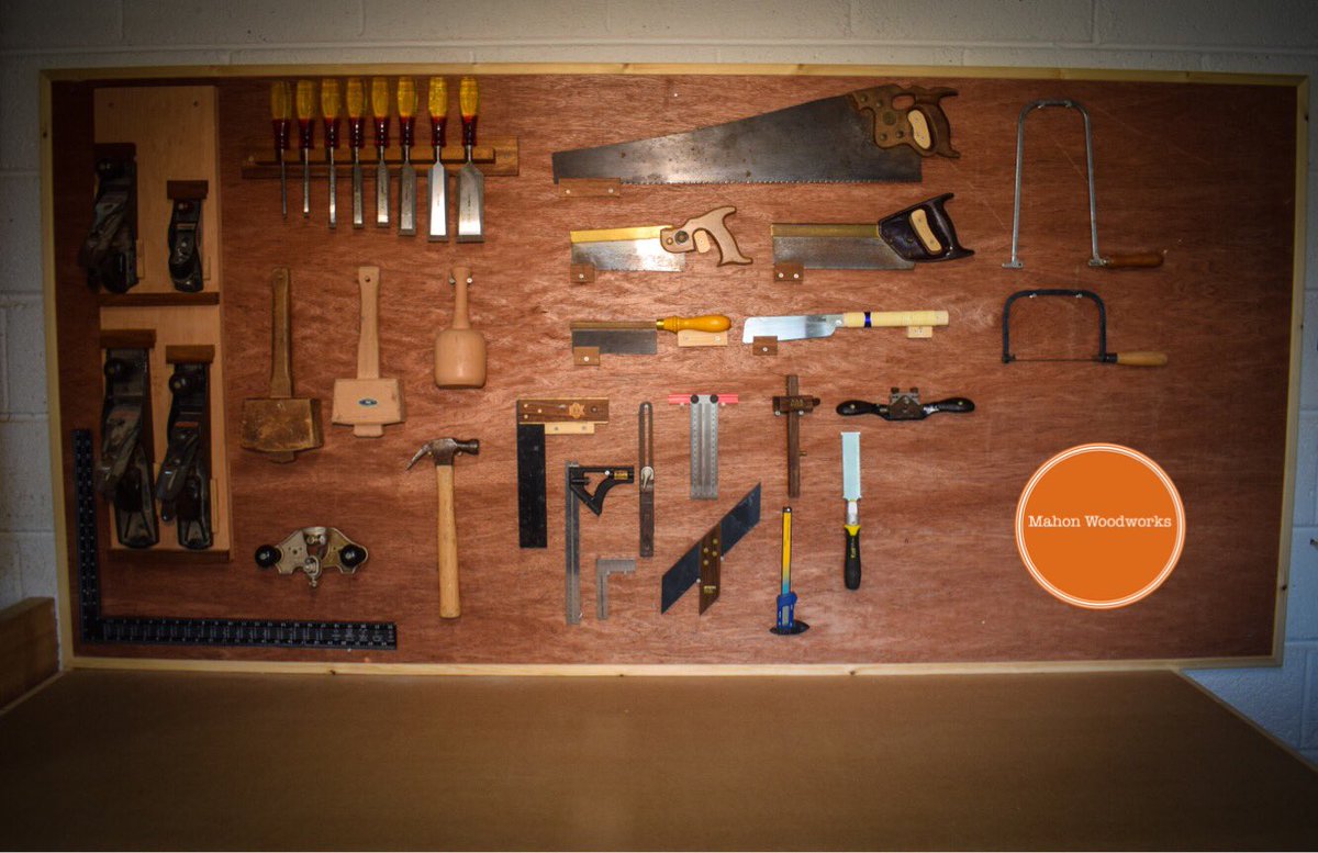MahonWoodworks's tweet photo. New tool wall is almost done! #woodwork #woodworking #workshop #handtools #wood #Tools #ToolFest https://t.co/Sg30ye6cFf