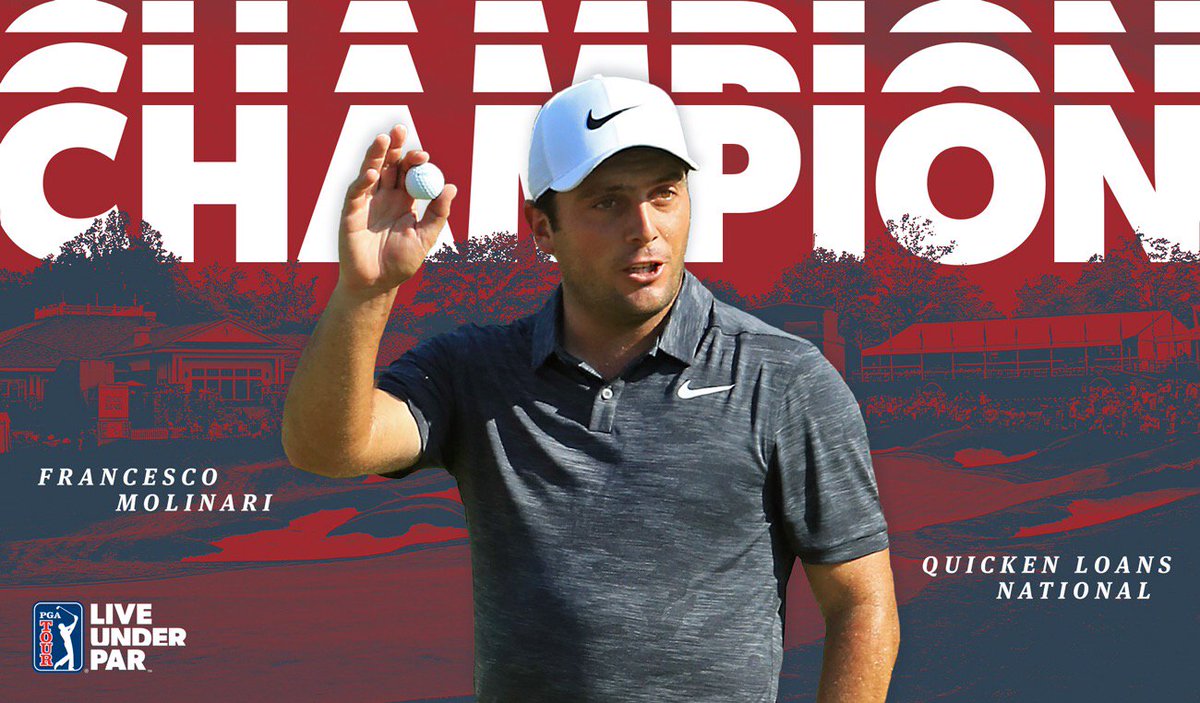 PGA TOUR (@pgatour) on Twitter photo ✅ 8-shot win
✅ First PGA TOUR victory
✅ Final-round 62 (ties tournament course record)
Total dominance for <a href="/F_Molinari/">Francesco Molinari</a> at the <a href="/QLNational/">Quicken Loans National</a>!
#LiveUnderPar ✅ 8-shot win
✅ First PGA TOUR victory
✅ Final-round 62 (ties tournament course record)
Total dominance for <a href="/F_Molinari/">Francesco Molinari</a> at the <a href="/QLNational/">Quicken Loans National</a>!
#LiveUnderPar