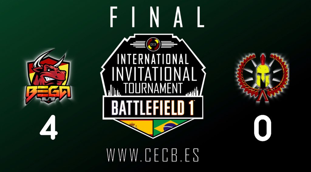 CECB_Oficial's tweet photo. 🏆II INTERNATIONAL INVITATIONAL TOURNAMENT
@BEGAElite 4-0 @ClanMataharis
Nos despedimos de los campeonatos de #Battlefield1 con la gran victoria de BEGA que ocupará un puesto entre los más grandes de CECB👏🏾Temporadón de MTHR, os espera un gran futuro, fuerza!💪🏾
🇪🇸🇧🇷 https://t.co/ZLPTCCRssu