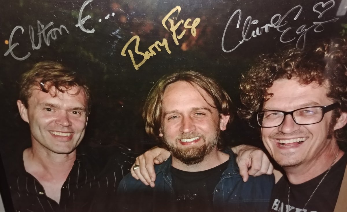 cloydtodd's tweet photo. 12 X 18 poster finally signed by all 3 Ego Brothers! Elton, Barry and Clivve. @CorbLund @jebrockstexas @hayescarll @EgoBrothers 
Original photo taken by Steve Elliott. https://t.co/MbIQlcPOUh