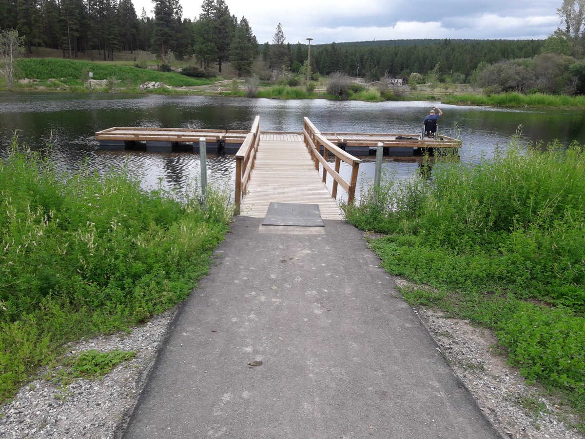 IWantAAlpaca's tweet photo. #Fishing on the #Accessible dock at #IdlewildPark!  A very big deal for someone who lives to fish. @cityofcranbrook #CanadaDay #AccessibleCanada #Accessibility https://t.co/o7JEZTKYyh