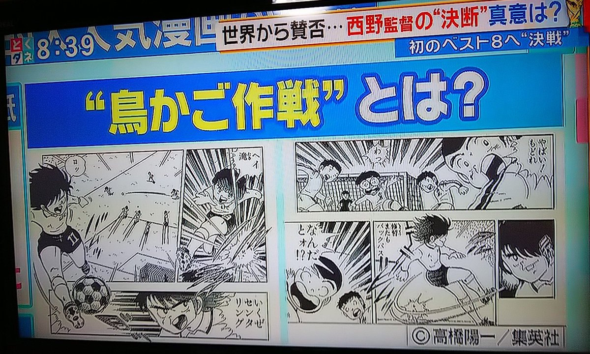 しそgうぬる 浮かれポンチ Twitter પર 日本はキャプテン翼の鳥かご作戦を使った と アルゼンチンが 報道 したらしい とくダネで紹介されてた ベルギー戦は全力で頑張って欲しいね