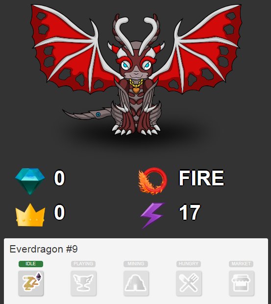 gametokenspace's tweet photo. Didn't care about gas prices and went for the hatch
set limit 180k with 20 #gwei and here's #Everdragon #9!
A Fire element with 17 power source from #ethereum DNA
bullish on $ETH I'm very happy with what I got
Can't wait to put this bad boy to use #ERC721 #ftw
#cryptogames https://t.co/f70a7eRFaf
