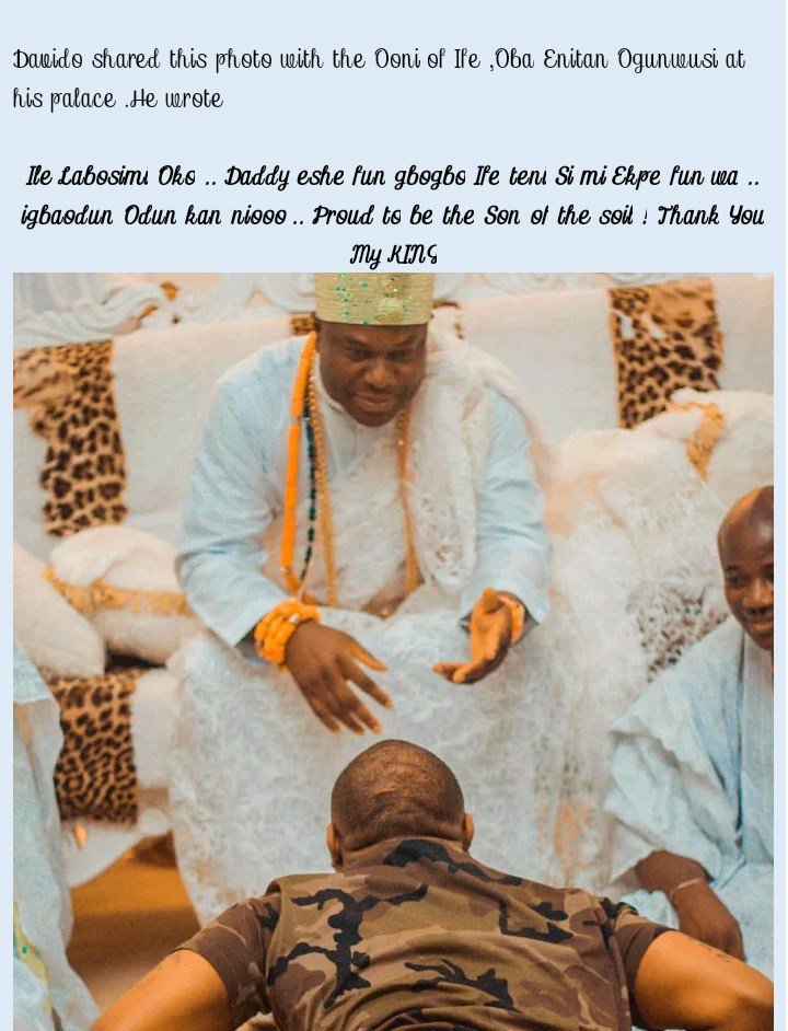 Davido Pays Homage to The Ooni of Ife at Palace(Photos) creebhills.com/2018/07/davido…