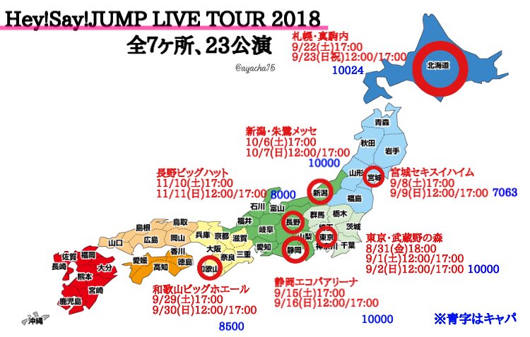 あやちゃ Hey Say Jump Live Tour 18 ツアー日程まとめ ˆoˆ あやちゃ Hey Say Jump Live Tour 18 ツアー日程まとめ ˆoˆ