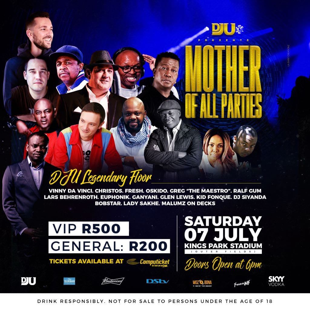 #DJUMotherOfAllParties 
#DJUMotherOfAllParties 
#DJUMotherOfAllParties 
#DJUMotherOfAllParties 

Legendary Floor monitored by the Legends only.. SAT 7TH July @KingParkStadium,  tickets available <a href="/Computicket/">Computicket</a>