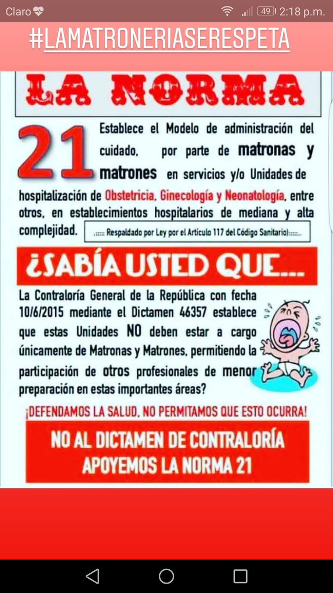 JaviiiParedes's tweet photo. #MatroneriaSerespeta
#YoDefiendoLaMatroneria 
#aguantenorma21 
#elrojosedefiende
@sebastianpinera
Neonatología, obstetricia y ginecología de matroneria!!! https://t.co/8qeoRuSUhV