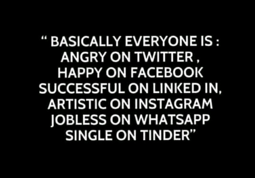 The tale of these social media times.