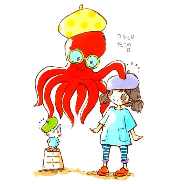 ちゃだるみオンラインcopicレッスン 7月2日 タコの日 今日は何の日 タコの日 たこ コピック マルチライナー いらすと イラスト Copic Copicmarker Copicmarkers Copics Ilust T Co Buia7gagb2 T Co Pdhf2ca8df
