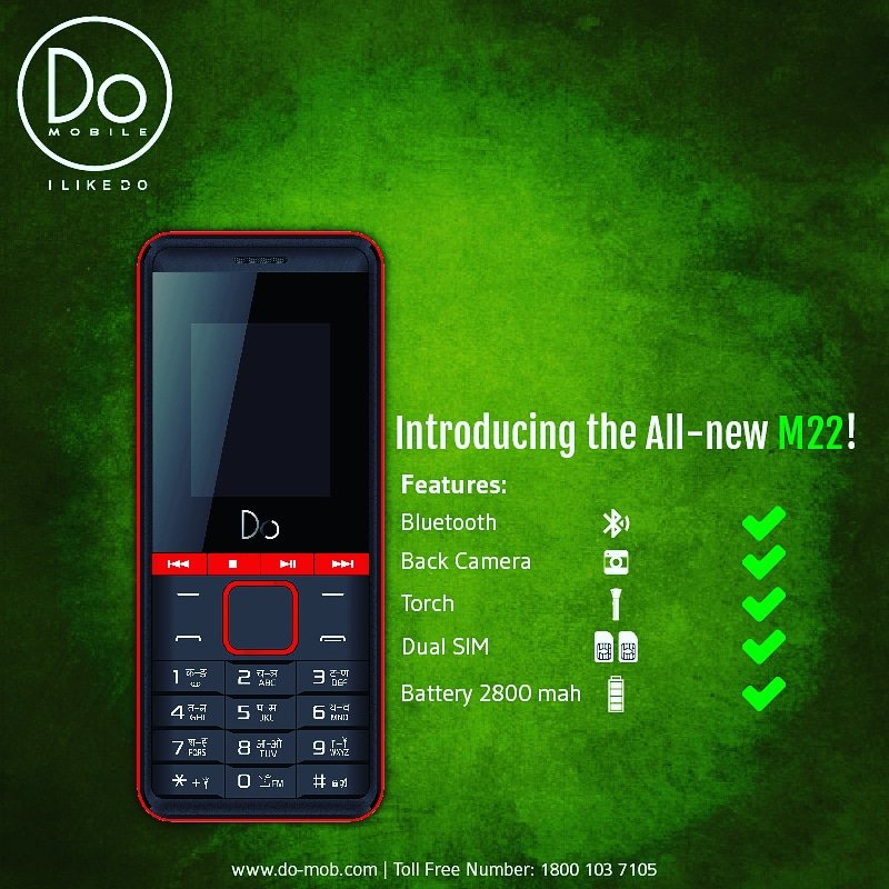 DoMobile_India's tweet photo. Introducing the new highend #featurephone #M22 by #DoMobile loaded features giving the handset an ultimate edge!
#productlaunch #mobilephonelaunch https://t.co/u8zVcunU1B