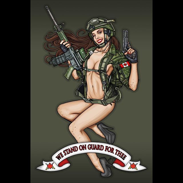 Happy Dominion Day - #yycart #canada #canadaday #canadaday2018 #canadianmilitary #militarypinup #pinup #browninghipower #studionoire #lowbrowart  #westandonguardforthee ift.tt/2tK58hu
