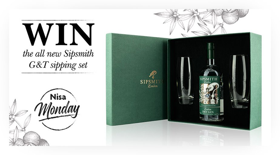 NisaLocally's tweet photo. Let's start the week with a gin-derful #NisaMonday! RT+FOLLOW for your chance to #WIN a @sipsmith G&amp;T sipping set - perfect for drinking in the sun! 🍹☀️ 
T&amp;Cs: https://t.co/R7nR5Zupsm 
Closing Date: 7th July 2018 https://t.co/9WdAgvihmO