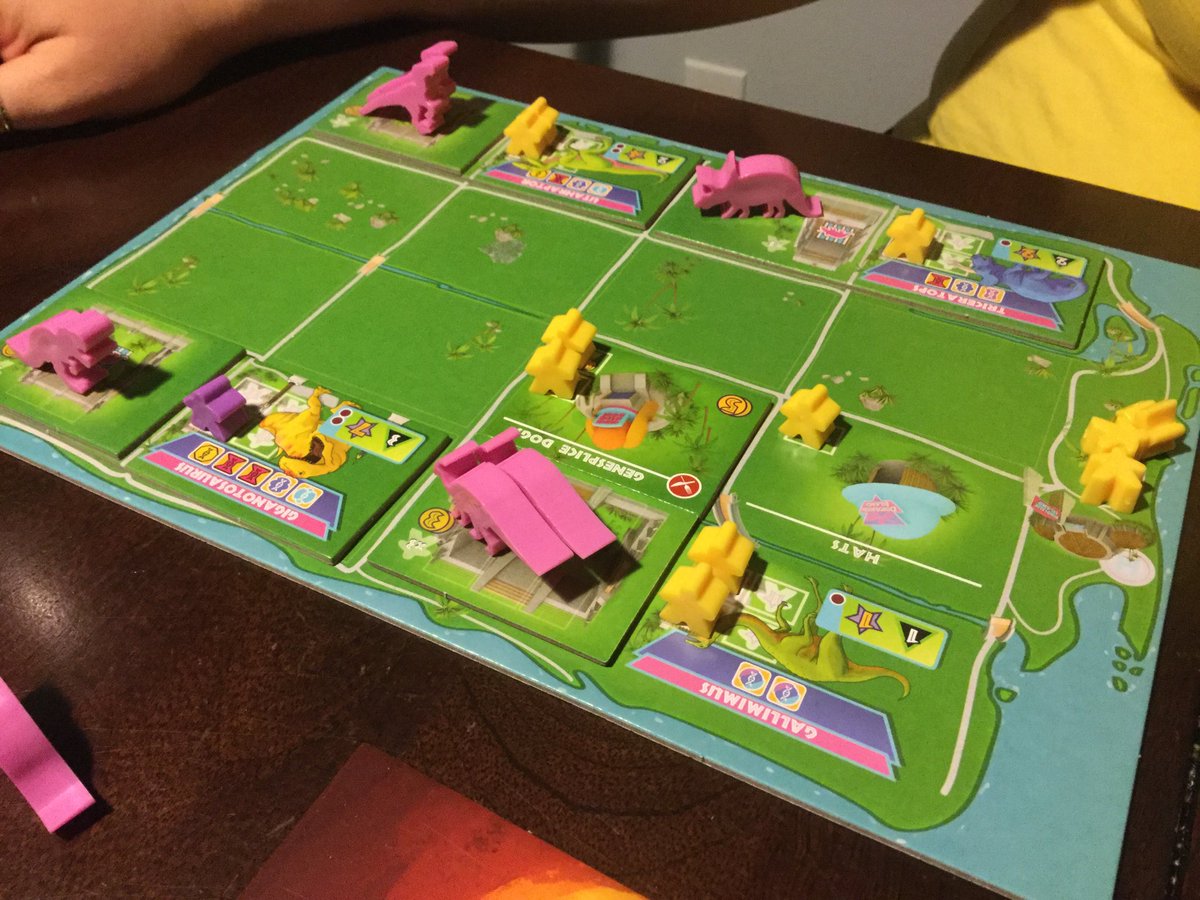 mtrevino78's tweet photo. Welcome, to #DinosaurIsland! Played with @sarah_rinner on 2018-07-01. She won with 55 points. I guess you could say I was the #saurLoser. #Pun #PunIsLife #bgstats
It’s a bonkers dinosaur park game with a rad 90s aesthetic, like pink Dino figures. https://t.co/xQoLQY0Tpx