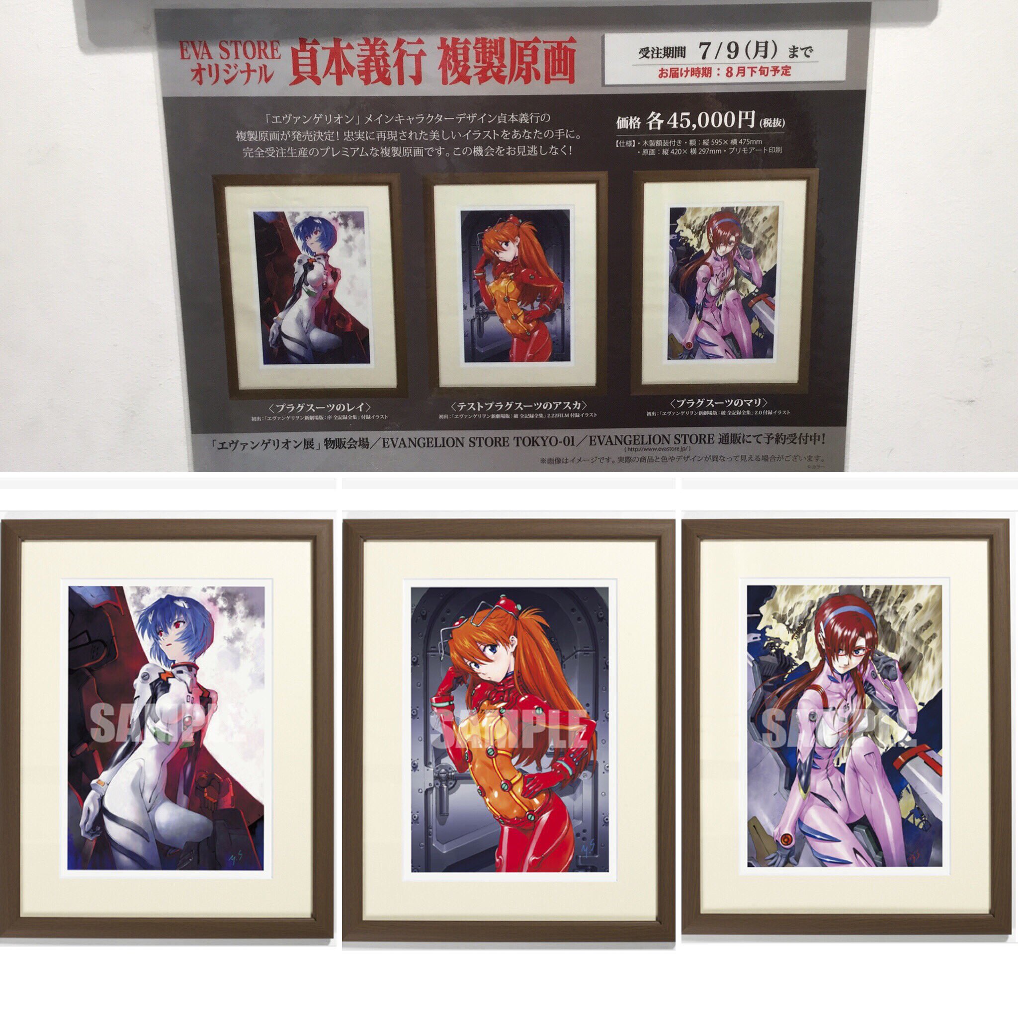 エヴァンゲリオン複製原画 テストプラグスーツのアスカ-