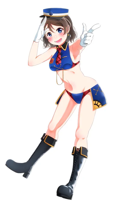 ハピトレ衣装水着バージョン!暑いから色々とっちゃった#lovelive_sunshine#渡辺曜 