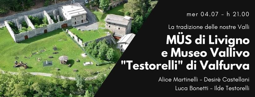ValdidentroAV's tweet photo. Mercoledì 4 luglio vi aspettiamo alle #ferrierecorneliani per un viaggio attraverso le realtà #museali del territorio della Provincia di #Sondrio. 

La tradizione delle nostre valli:
MÜS di @Livigno e #Museo Vallivo #Valfurva "Mario Testorelli"

@MuseiValtellina @CalendarioValt https://t.co/J9VJVUj6MH