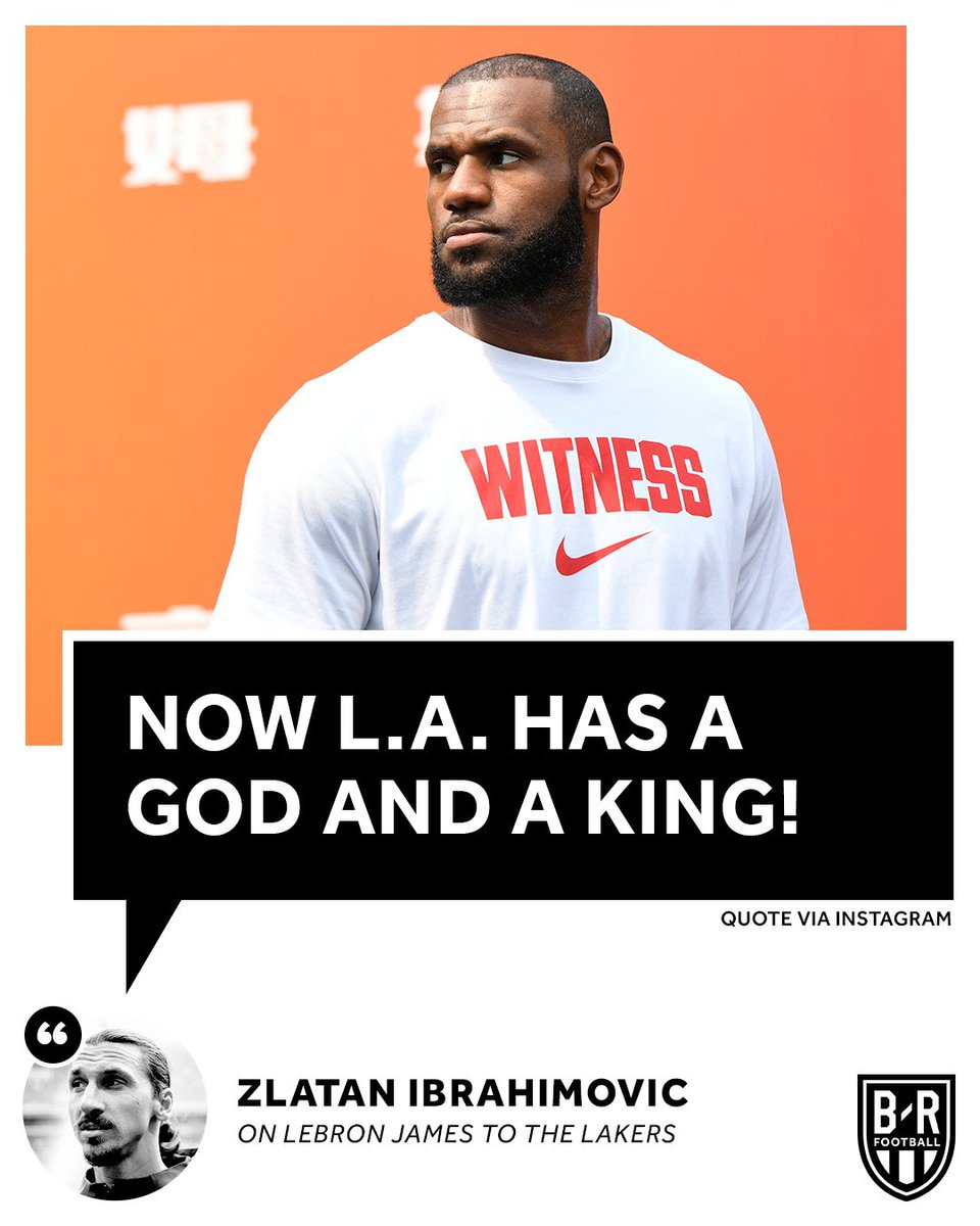 brfootball's tweet photo. Zlatan welcomes LeBron to LA 👑 https://t.co/WzfxYSV3LH