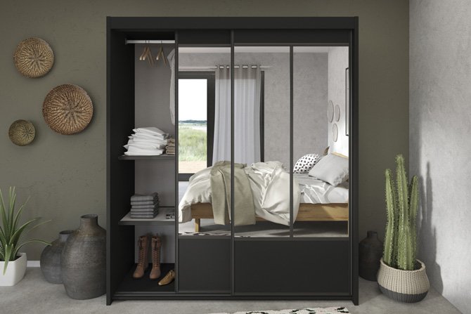 Wardrobe_Stores's tweet photo. Spruce up for summer with our fabulous Parisot District black wardrobe!
This gorgeous contemporary wardrobe has masses of hanging and shelving behind the 2 mirrored sliding doors. Get yours here: https://t.co/MeC1lKAbvv #blackwardrobe #mirroredwardrobe #slidingwardrobe #parisot https://t.co/WI6pwDARgU