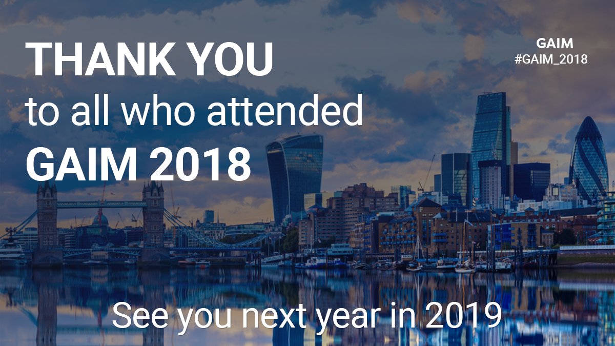 A big thank you to our very engaged 300 guests and to all who attend GAIM and GAIM Ops Europe. Thanks to all our sponsors and speakers for providing us some engaging discussions.

Stay tuned for our highlights video, coming soon! #GAIM_2018