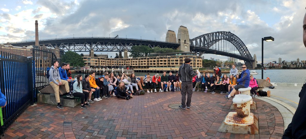 HAustralia2018's tweet photo. Learning about Anzak Day followed by a meal at the Australian Hotel. 
#KangarooEmuPizza!! https://t.co/U27OHwXh4g