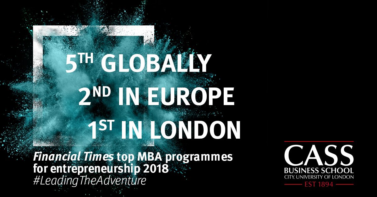 Our MBA has been ranked 5th globally and 1st in London in the <a href="/FT/">Financial Times</a> 2018 entrepreneurship rankings: goo.gl/gjSMJS   #LeadingTheAdventure
