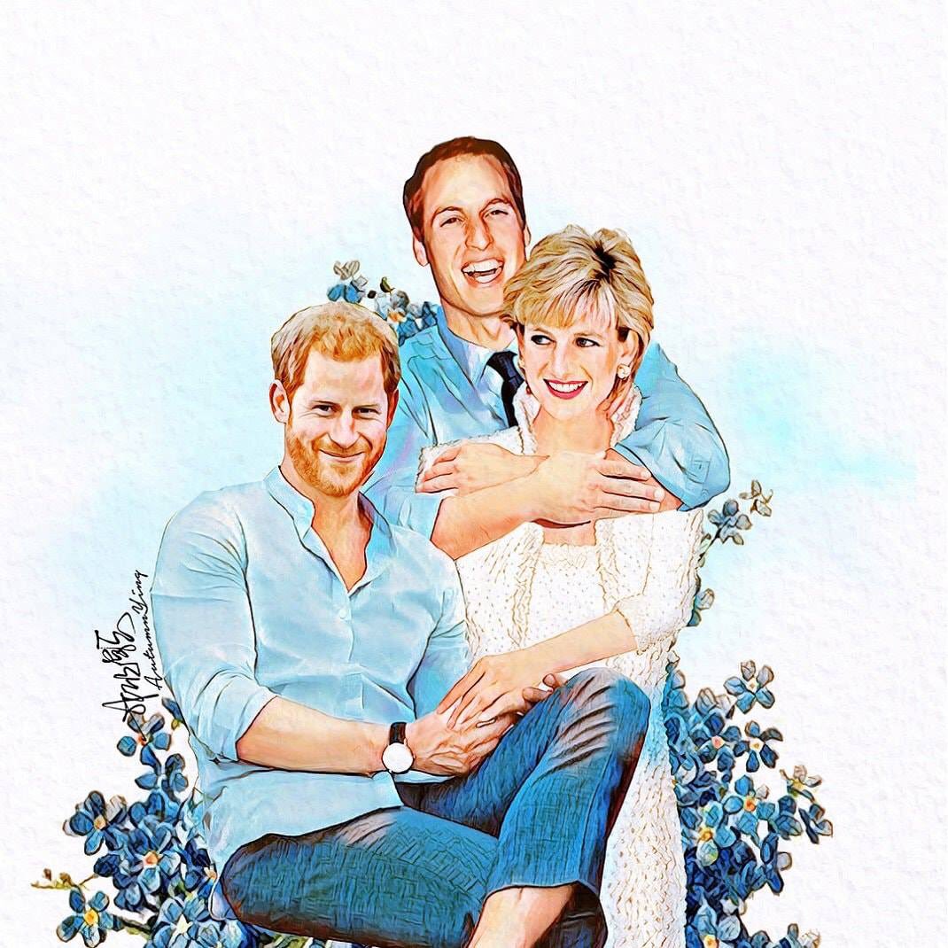 Happy birthday Princess Diana  Art by ,  