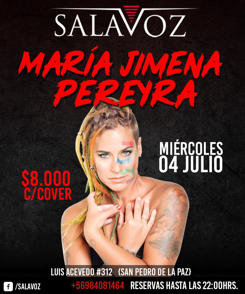 SalaVozOficial's tweet photo. Este miércoles no te puedes perder a @jimepereyra en #salavoz !! Reserva tu mesa, nos vemos!!
#concepcion #RojoTVN https://t.co/Q2jiGB4TTo