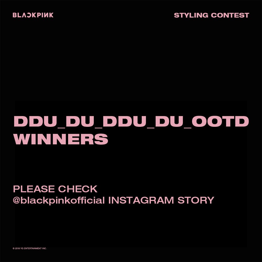 ygent_official's tweet photo. #BLACKPINK #DDU_DU_DDU_DU_OOTD STYLING CONTEST WINNER ANNOUNCEMENT🏆

➡️ https://t.co/6uDWXlD5u4

#블랙핑크 #SQUAREUP 
#BLACKPINK_SQUAREUP #YG https://t.co/4q2djKQiZW