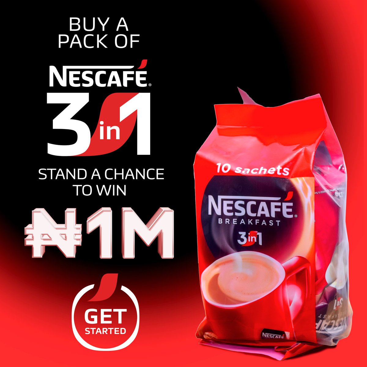 NescafeAfrica's tweet photo. No need overthinking your dream of becoming a startup owner. #GetStarted on building a problem-solving tech startup! Buy a pack of Nescafe to win N1,000,000. #NescafeGetStarted #1MimnotUsing https://t.co/W8ZqopzNLo