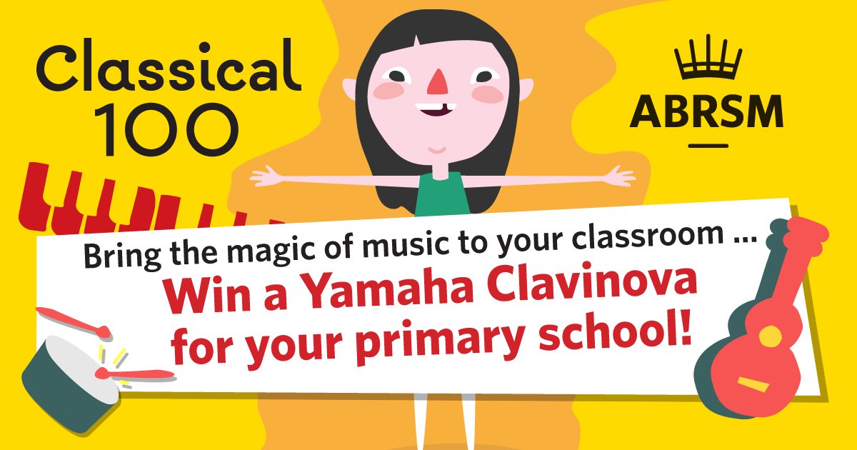Want to win a <a href="/YamahaUK/">Yamaha Music UK</a> Clavinova for your primary school? Take part in <a href="/ABRSM/">ABRSM</a>’s competition to support #Classical100 – a free resource for UK primary schools that brings the magic of music to the classroom buff.ly/2yTbWyd. Developed with <a href="/ClassicFM/">Classic FM</a> <a href="/Deccaclassics/">Decca Classics</a>.