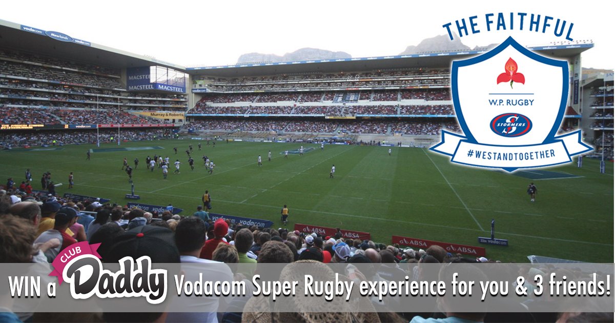 daddysdeals's tweet photo. Win with #ClubDaddy & @WP_RUGBY; incl 4 tickets, stadium tour, parking & signed #DHLStormers jersey. Sign up before 4 July ๐ https://t.co/glr2rATEro https://t.co/D1O7Y9PoAA