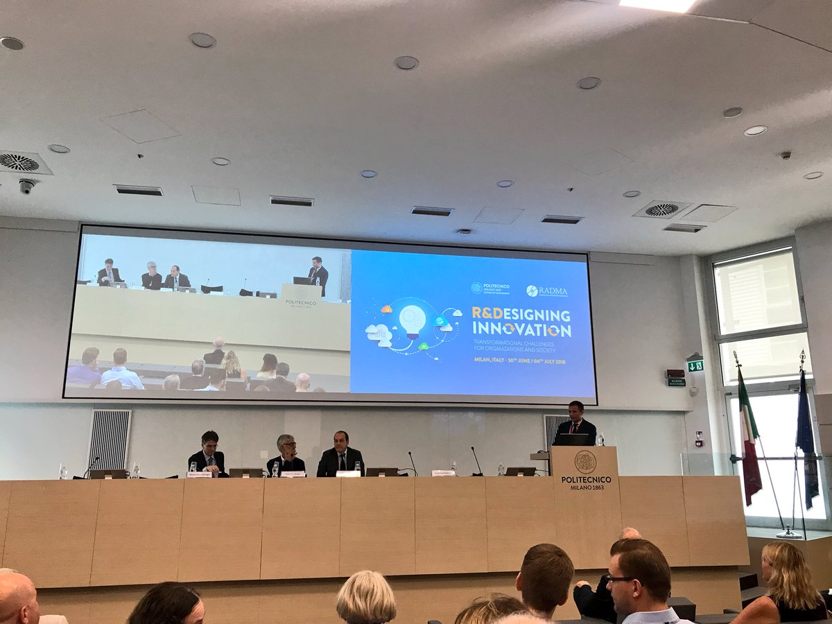 SoxMc's tweet photo. Opening of the 40th R&D Management Conference at the @polimi in Milano. Three days of exchange and discussion on innovation under the motto “R&Designing Innovation”
#radma #RnDConf #RnDMilan2018 https://t.co/dotQqaDA7U