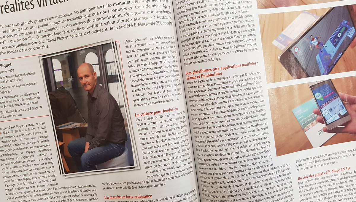 emagein3d's tweet photo. Notre #Startup à l'honneur dans le magazine Informations Entreprise ! 2 pages consacrées à la naissance, l'ambition et les différentes solutions de #Emagein3D ! 💡  
#3DPrinting #VirtualReality #AugmentedReality #Innovation https://t.co/eFhMuY5KH3