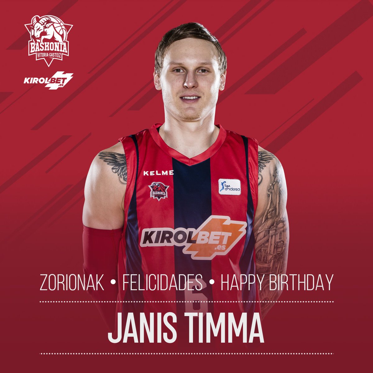 Baskonia's tweet photo. 🎂👀
🍰👅
Happy birthday @janistimma6! 🎈
RT to join us in wishing him a great day! Congrats newcomer daddy! https://t.co/YpwtyzQu5W