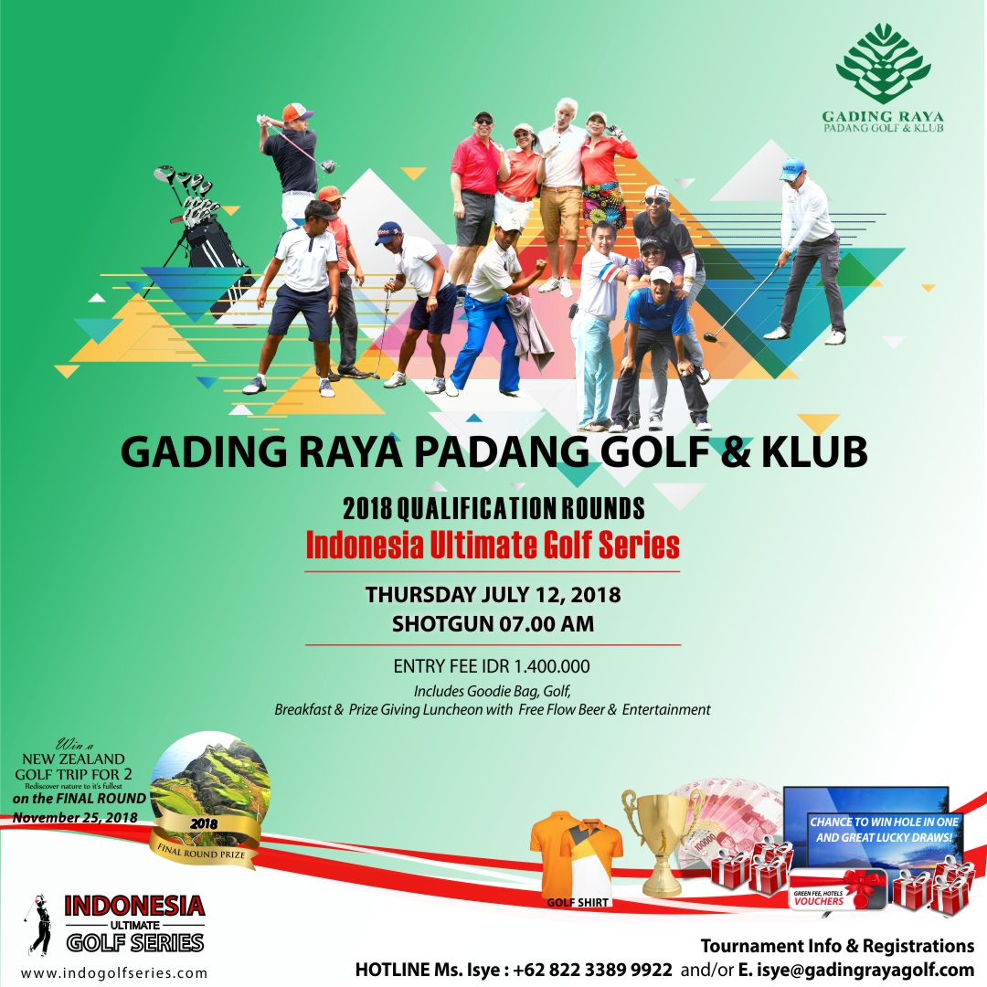 indogolfseries's tweet photo. Fellow golfers
Get ready in couples week for another #qualifying round of #IndonesiaUltimateGolfSeries2018 
Hosted by
@gadingrayagolf
Gading Raya Padang Golf &amp; Klub
Thursday, 12 July 2018 | Shotgun 7 AM
Registrations, please contact : 
0815 9995 666
Or 0859 465 22145 https://t.co/GwKs7EmMkj