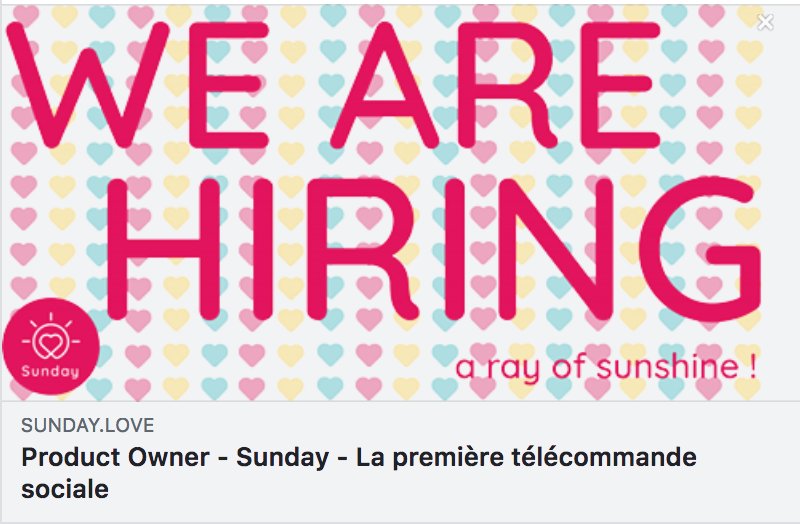 Nelly Meunier On Twitter Sunday Recrute Son Product Owner Poste A Pourvoir Asap A Bordeaux Le Detail Du Poste Ici Https T Co Lbwszftaob Jointheteam Recrutement Job Emploibordeaux Startups Emploistartup Https T Co Rgfjczgmix