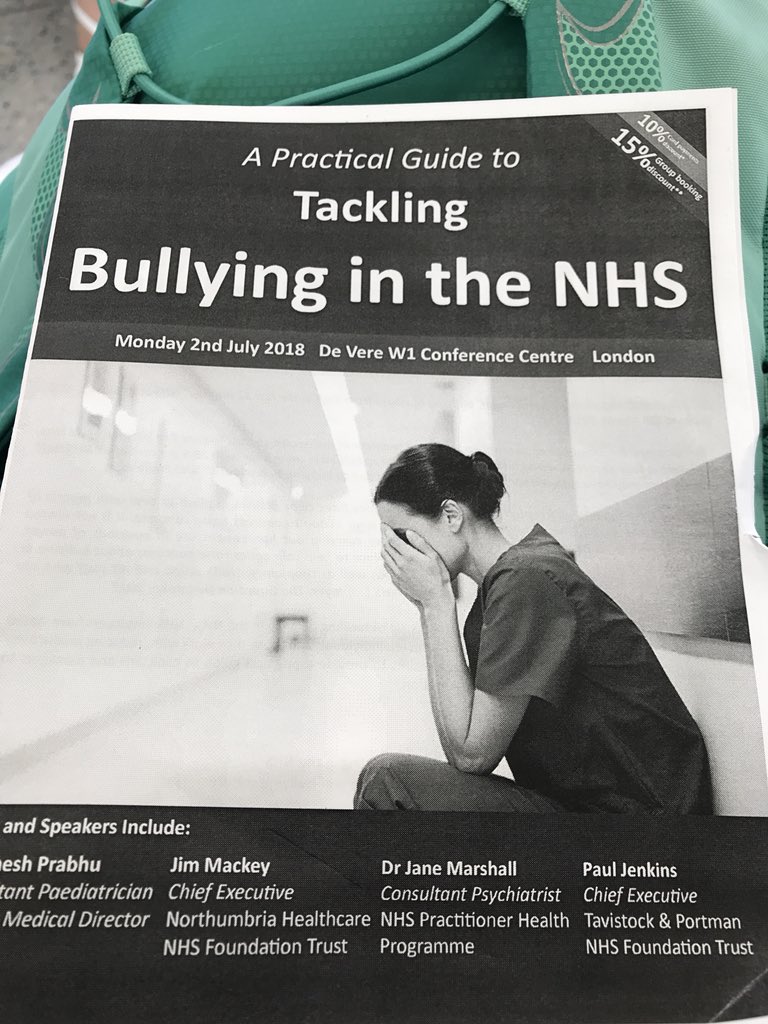 Looking forward to a great day exploring how to tackle bullying in the NHS #nhsbullying