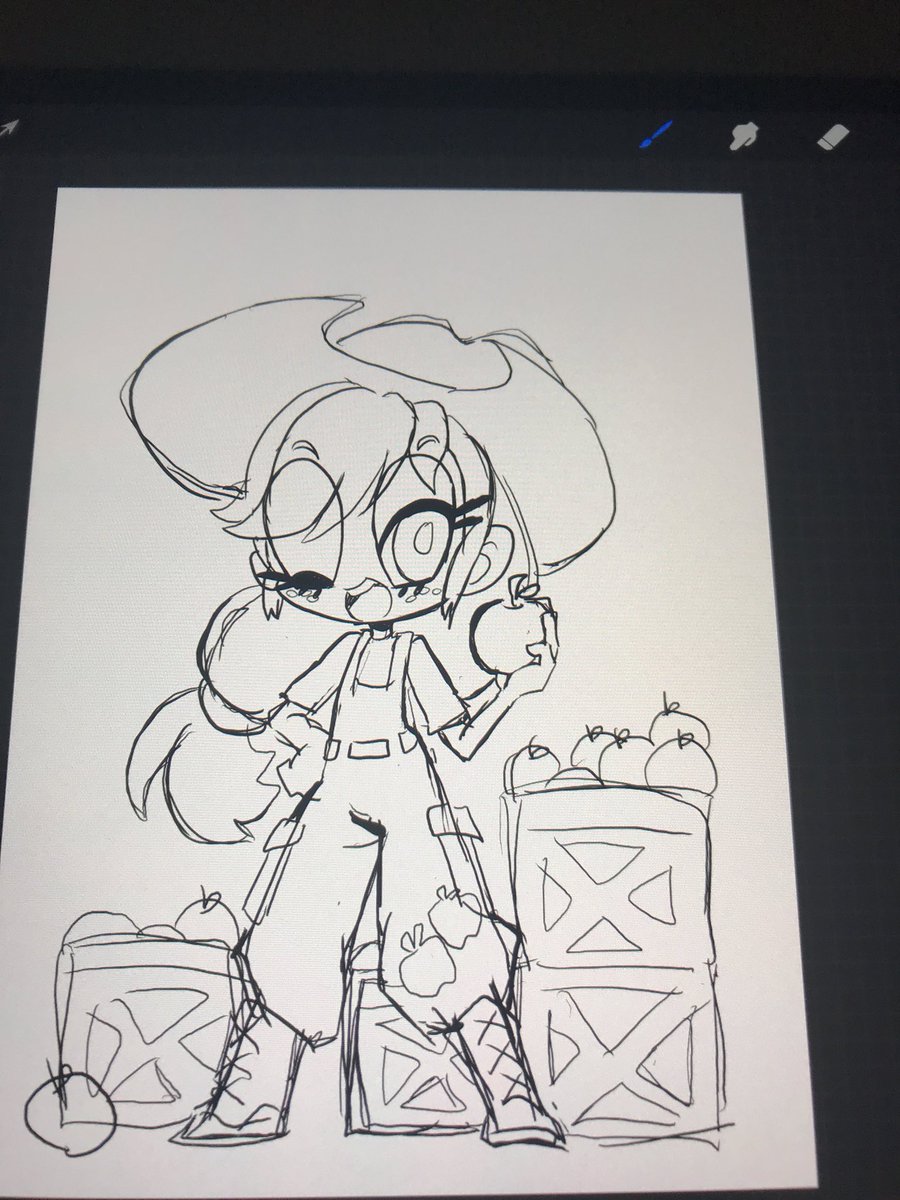 ふなっ氏 農業へジョブチェンジ 最近マイリトルポニー見始めて キャラクターの可愛さにどんどんハマってます 衝動的にアップルジャックちゃん 擬人化 ラフ描いてもた