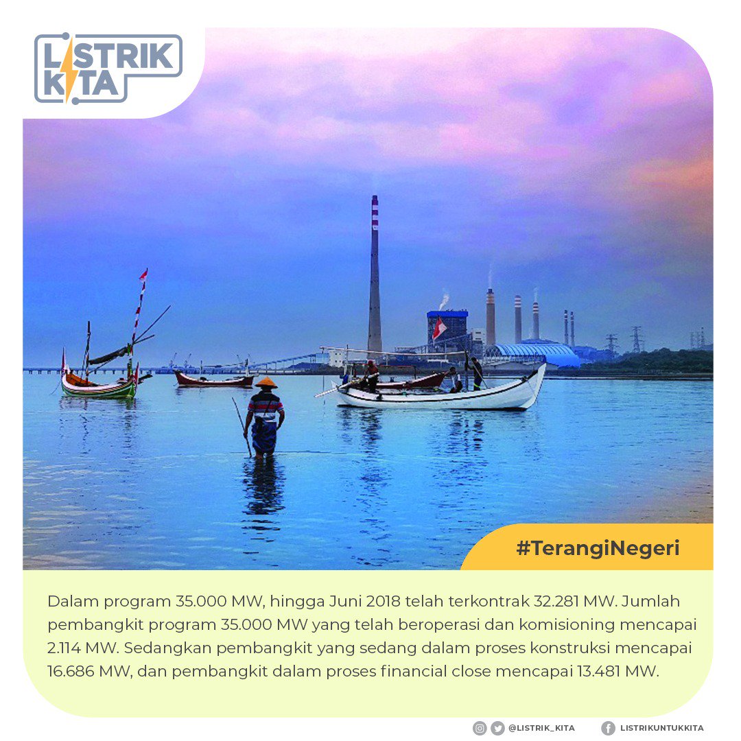 Perjuangan tiada henti mengejar mimpi program 35.000MW akan segera tercapai. 

#ListrikTenagaBayu