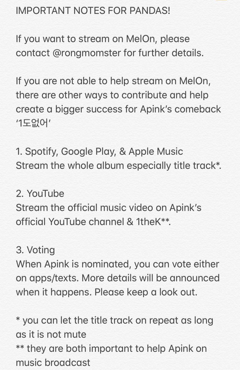 ApinkGuide's tweet image. Dear PANDAs, this is a summary on different ways we can help #Apink with their 7th mini album ‘ONE &amp;amp; SIX’ comeback!
More will be updated under this thread, drop your questions to our DM(!!) &amp;amp; we will try to get back ASAP.
#에이핑크_1도없어