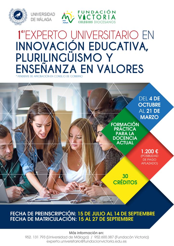 vestudiantesUMA's tweet photo. La @InfoUMA  y la @fvictoria_es ponen en marcha el primer título de EXPERTO UNIVERSITARIO EN INNOVACIÓN EDUCATIVA, PLURILINGÜISMO Y ENSEÑANZA EN VALORES. 
Más información: https://t.co/AYls0XEnEN https://t.co/yvlhcFvIz6