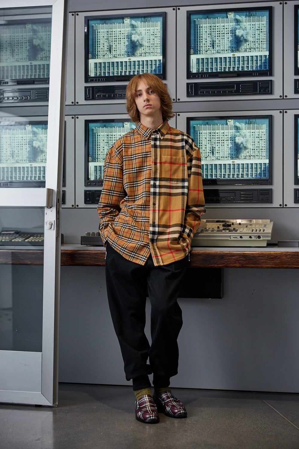 burberry バーバリー ペイント チェックシャツ ネルシャツ