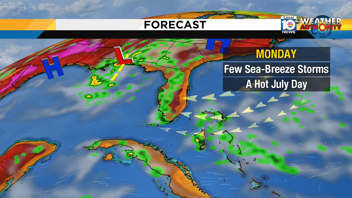 Get ready for another hot,humid day with some inland storms possible! Keep it tuned to local10 https://t.co/UOaww3o1r2
