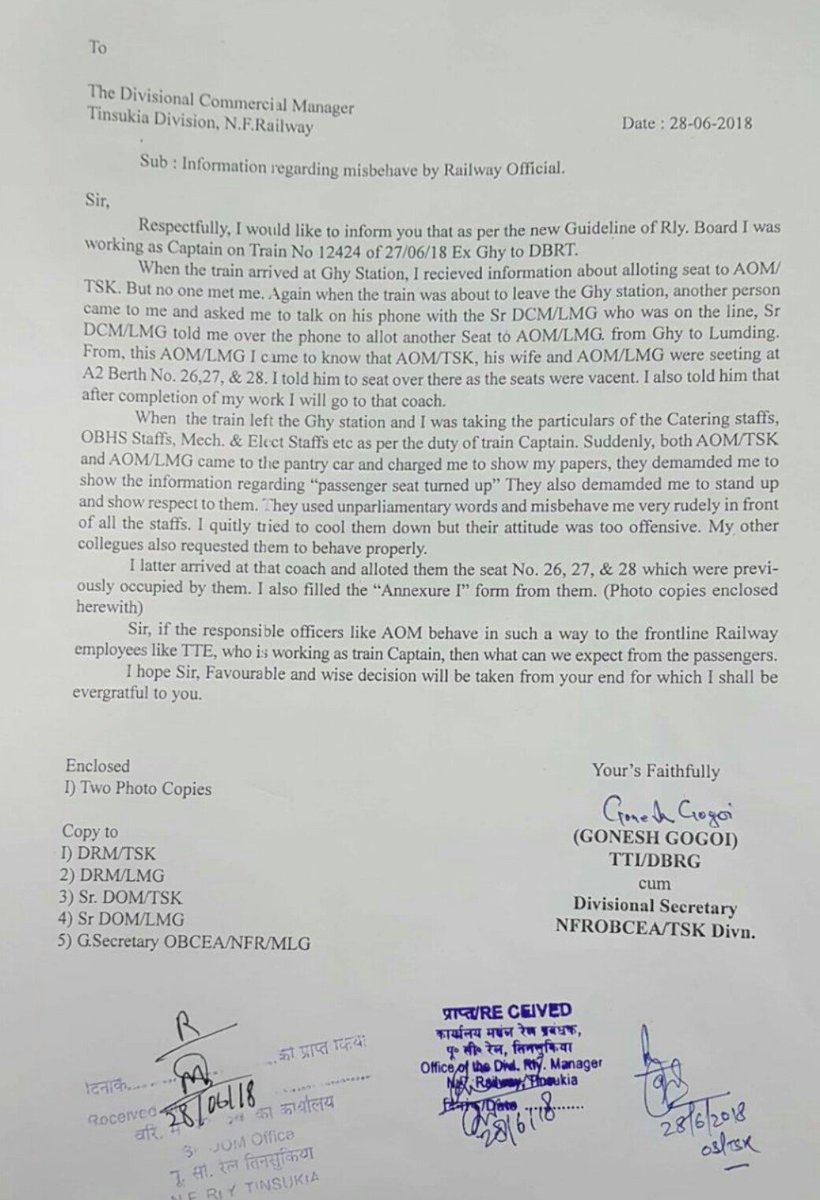 Rail Chor (@rail_chor) on Twitter photo <a href="/PiyushGoyal/">Piyush Goyal</a> <a href="/serailwaykol/">South Eastern Railway</a> <a href="/narendramodi/">Narendra Modi</a> <a href="/PMOIndia/">PMO India</a> <a href="/RailMinIndia/">Ministry of Railways</a> <a href="/narendramodi_in/">narendramodi_in</a> <a href="/sureshpprabhu/">Suresh Prabhu</a> <a href="/BJP4India/">BJP</a> <a href="/BJYM/">BJYM</a> <a href="/BJPLive/">BJP LIVE</a> <a href="/manojsinhabjp/">Manoj Sinha</a> Amazing side of coin that d'pite sending sms+brief to single honest piece of <a href="/RailMinIndia/">Ministry of Railways</a> ie <a href="/AshwaniLohani/">Ashwani Lohani</a> none of DAR action yet been taken ag'nst RK Prsad AOM by <a href="/drm_tsk/">DRM_TSK</a> <a href="/gm_nfr/">NF Railway, Guwahati</a> rather G Gogoi TTE has been shifted 4m Rajdhani by DCM copy uplded shame 4 <a href="/PiyushGoyal/">Piyush Goyal</a> <a href="/PMOIndia/">PMO India</a> <a href="/PiyushGoyal/">Piyush Goyal</a> <a href="/serailwaykol/">South Eastern Railway</a> <a href="/narendramodi/">Narendra Modi</a> <a href="/PMOIndia/">PMO India</a> <a href="/RailMinIndia/">Ministry of Railways</a> <a href="/narendramodi_in/">narendramodi_in</a> <a href="/sureshpprabhu/">Suresh Prabhu</a> <a href="/BJP4India/">BJP</a> <a href="/BJYM/">BJYM</a> <a href="/BJPLive/">BJP LIVE</a> <a href="/manojsinhabjp/">Manoj Sinha</a> Amazing side of coin that d'pite sending sms+brief to single honest piece of <a href="/RailMinIndia/">Ministry of Railways</a> ie <a href="/AshwaniLohani/">Ashwani Lohani</a> none of DAR action yet been taken ag'nst RK Prsad AOM by <a href="/drm_tsk/">DRM_TSK</a> <a href="/gm_nfr/">NF Railway, Guwahati</a> rather G Gogoi TTE has been shifted 4m Rajdhani by DCM copy uplded shame 4 <a href="/PiyushGoyal/">Piyush Goyal</a> <a href="/PMOIndia/">PMO India</a>
