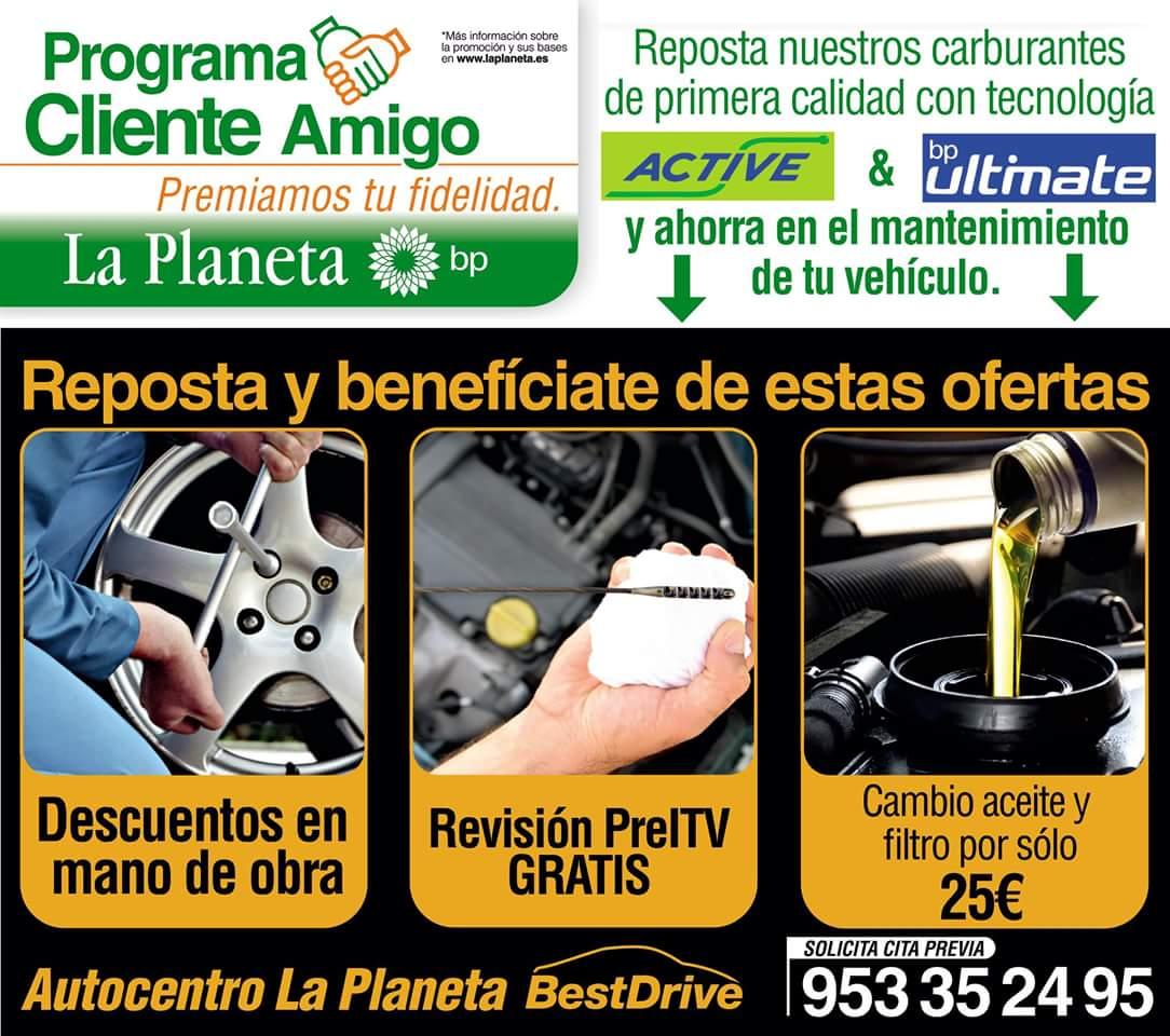 la_planeta's tweet photo. En @la_planeta premiamos tu fidelidad. Por eso, aprovecha las ventajas del nuevo programa #ClienteAmigo. Reposta los combustibles #BP #Ultimate y #Active, y benefíciate de descuento s en nuestro taller. / #ManchaReal / #Gasolinera / #Taller / #Jaén / #Gasolina / #Gasóleos https://t.co/CYyT1x68Ar
